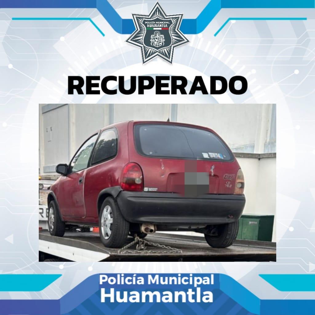 Recupera Policía Municipal de Huamantla un auto con reporte de robo